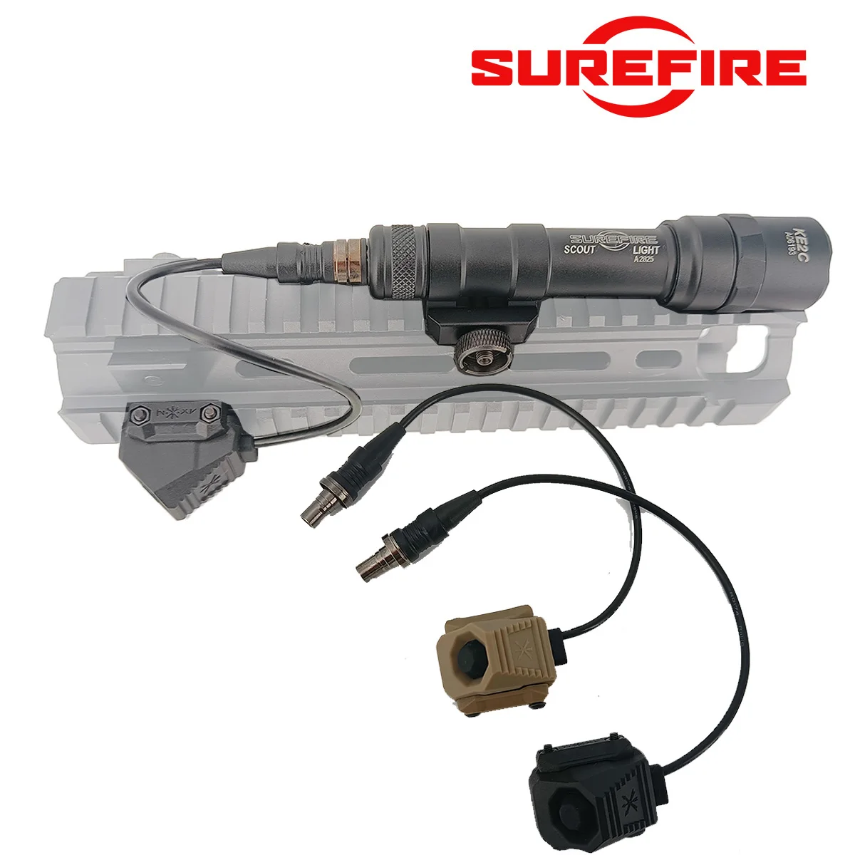 Lampe tactique pour fusil d'airsoft, Scout Light Surefire M300 M600, lampe de chasse avec interrupteur à distance AXON SL, compatible avec rail de 20 mm