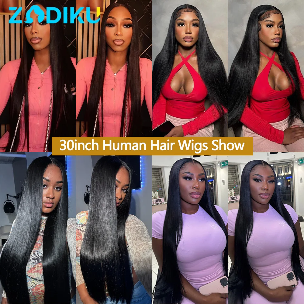 30Inch Lowest Price Hd Lace Wigs 13x6 Transparent Lace Front Human Hair Wig Raw Straight Human Hair Wigs 100%Human Hair Quality image 4