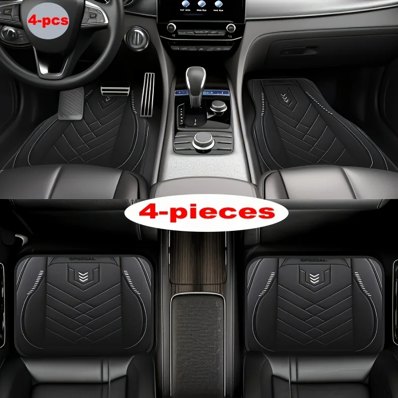 Car Mats Are Suitable For All Car Models, 4pcs Black Arrow Pattern On Board Non Slip Mat, Four Seasons On Board Non Slip Mat, Wi