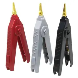 1PCS/sets Alligator Clip 90mm Kelvin Copper Gold Plate Clip Grey+Black+Red Positive and negative duckbill clip