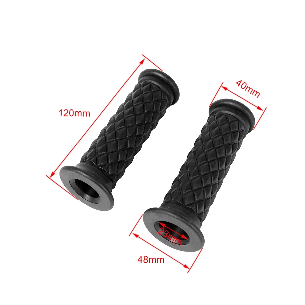 1pair Vintage 7/8" 22mm Motorcycle Handlebar Grips Retro Non-slip Rubber For Cafe Racer Honda Yamaha Suzuki Kawasaki CG125 CB400 view 6