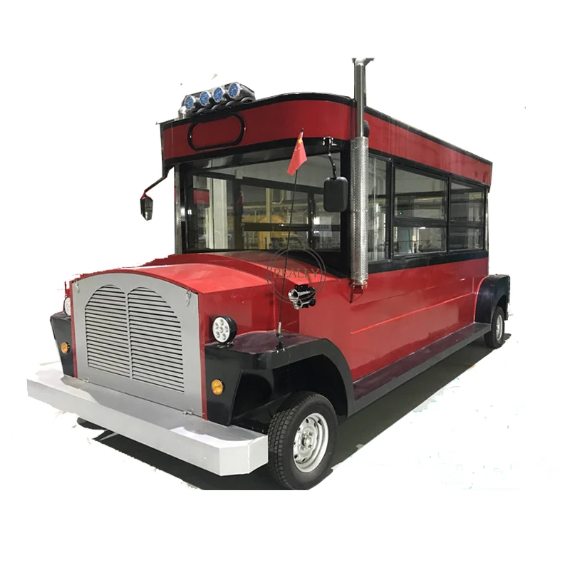 Electric Vehicle Mobile Food Truck Catering Trailer 4 Wheels Europe Hot Dog Ice Cream Coffee Kiosk Car Snack Food Cart For Sale