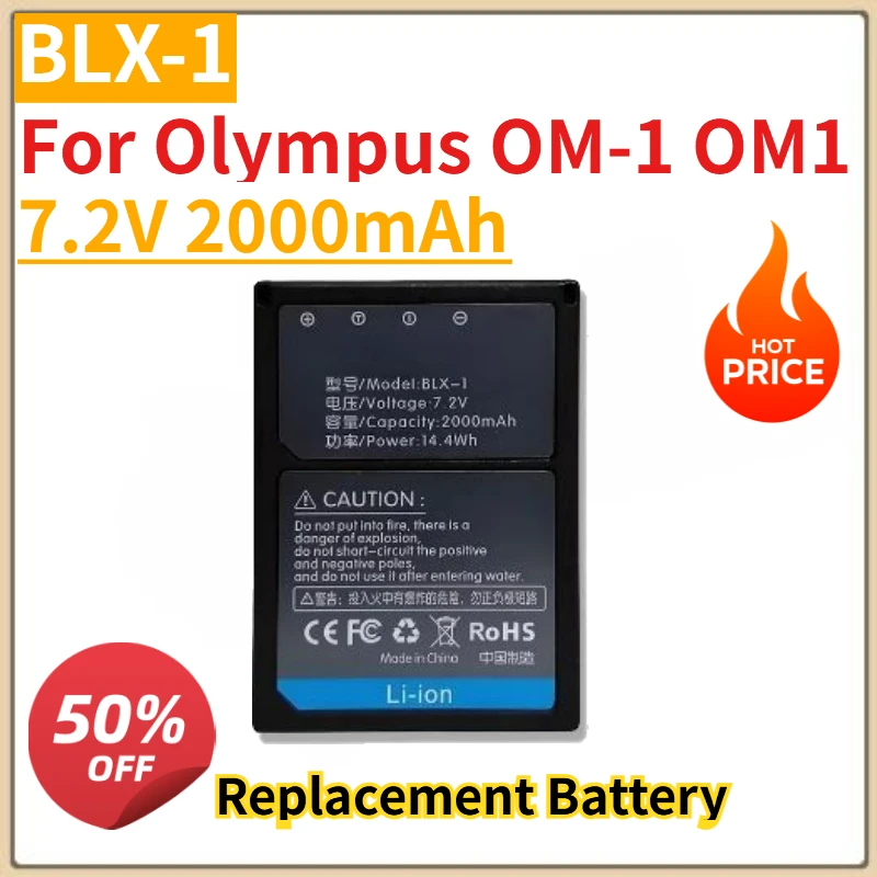 

High Quality New 7.2V 2000mAh BLX-1 BLX1 Camera Battery for Olympus OM-1 OM1 Replacement Battery