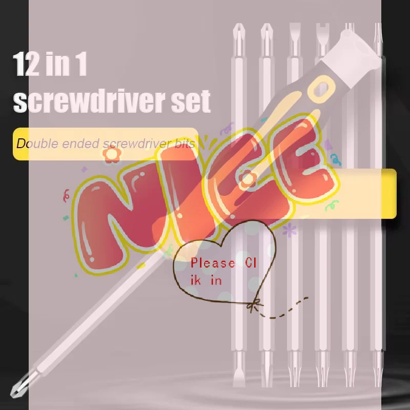 【BA】12 in 1 Multifunctional Precision Screwdriver Set Magnetic Bit Cross Flat Head Handheld Maintenance Tool Kit