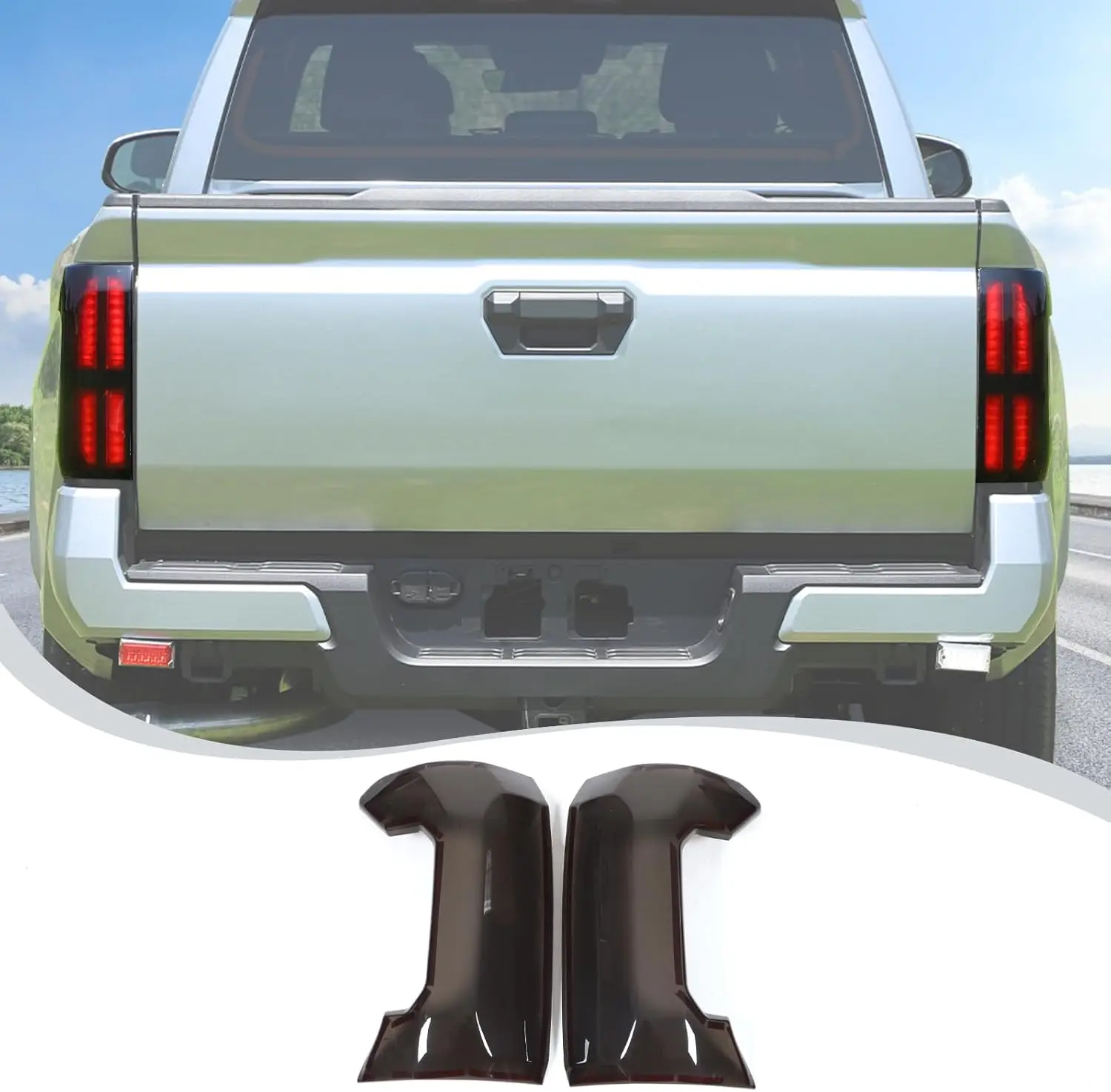 

Крышка заднего фонаря для Toyota Tacoma 2024-2025, защитная накладка из АБС-пластика дымчатого черного цвета