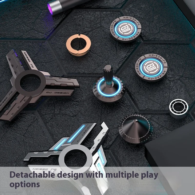 New Arrival Metal Glowing Finger Top Gyro Student Finger Toy Gift Long Lasting Spin Boys Fidget Spinner Stress Relief