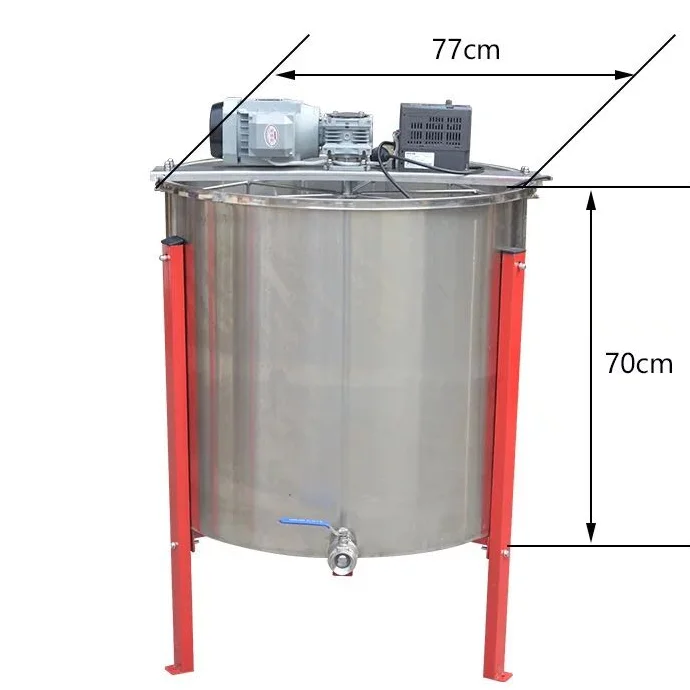 Extractor de miel eléctrico con válvula de acero inoxidable, autodeslizante, 6 marcos, nuevo estilo