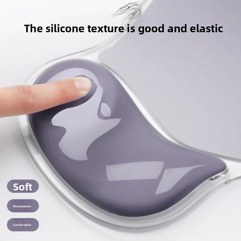 Crystal Clear Silicone Wrist Rest Mouse Pad Translucent Gradient Desk Mat for Office Gaming 11 Color Options