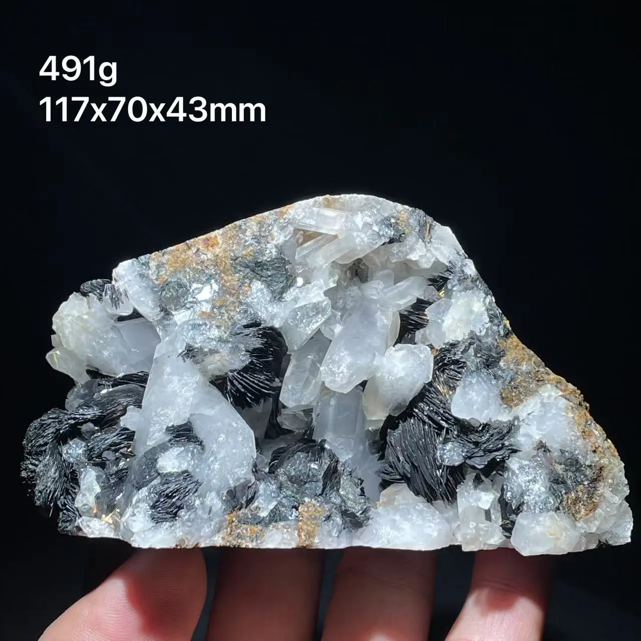 100% natural specularite quartz symbiotic mineral specimen from Guangdong Jinlong