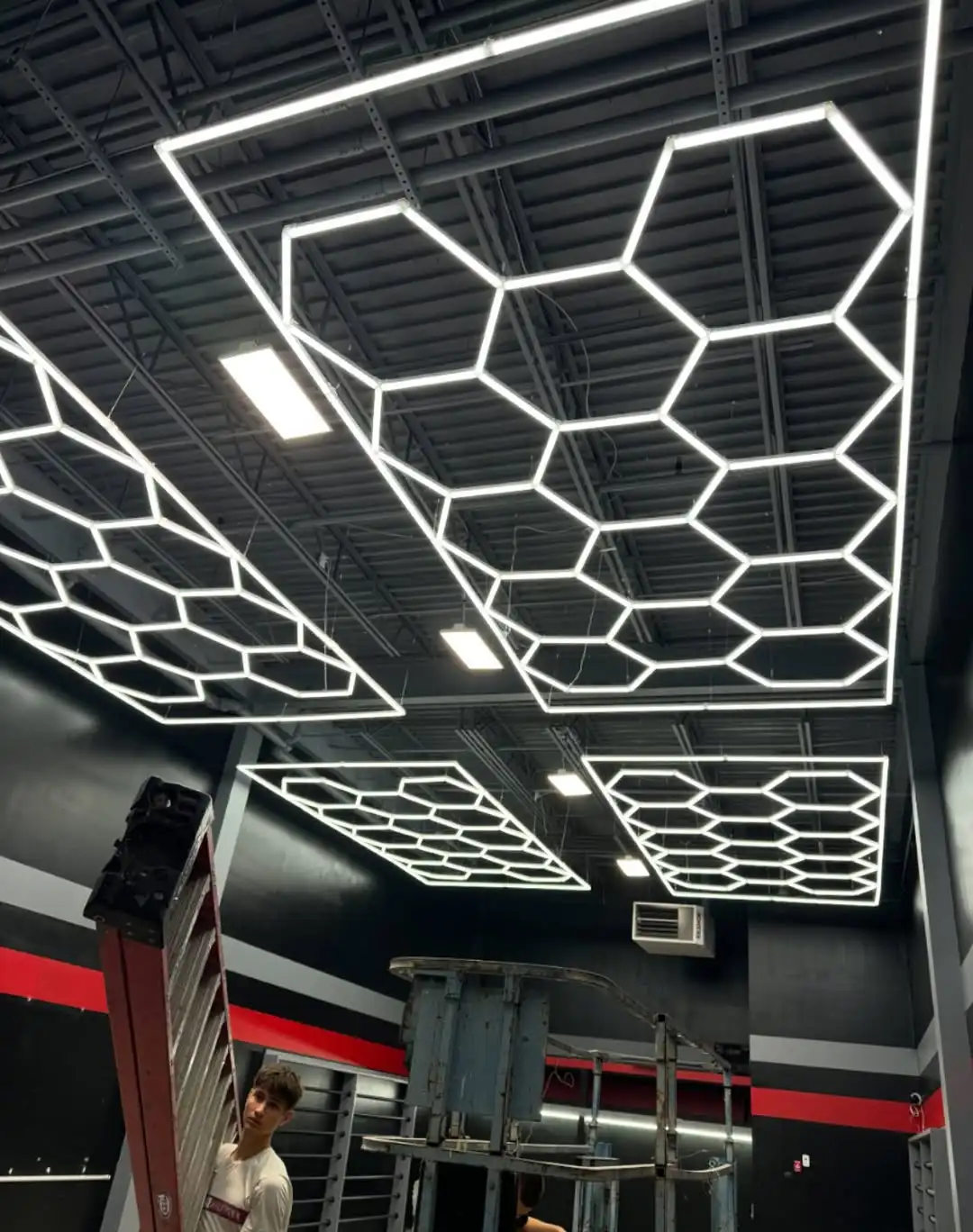 

5/11/14/28 Grid Hexagon Lights Garage System Honeycomb LED Garage Light Hex Barb