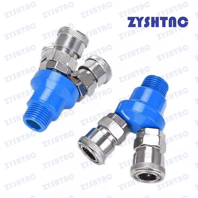 C-type round two-way pneumatic quick quick-plug connector SMY air pump air compressor connector SMV round three-way connector