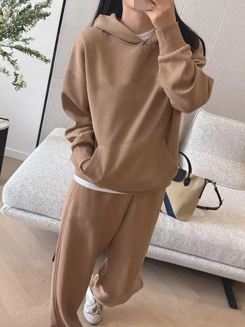 

Повседневный худи-свитшот Slim Fit, свободные брюки, весенняя спортивная одежда для отдыха, антивозрастная повседневная одежда, домашняя одежда для студентов