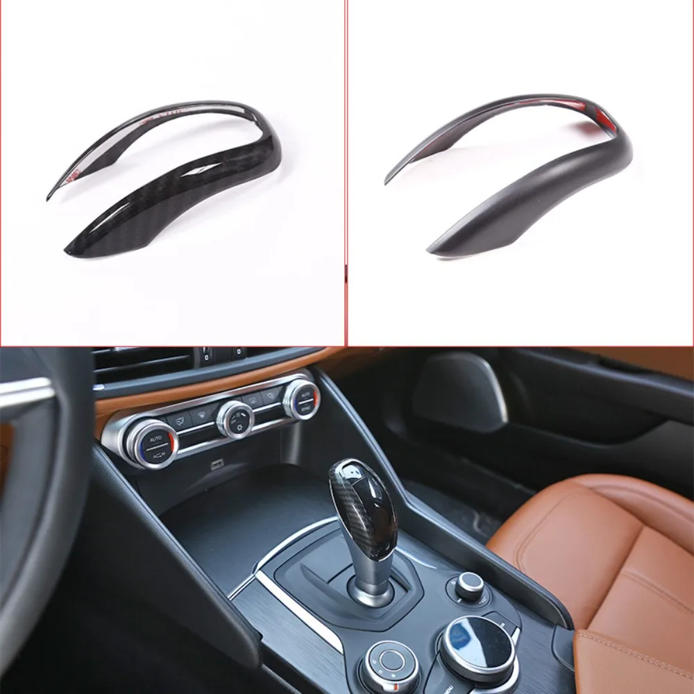 

Car Gear Shift Head Knob Decorative Cover Trim for Alfa Romeo Giulia 2017-2019 ABS Accessories