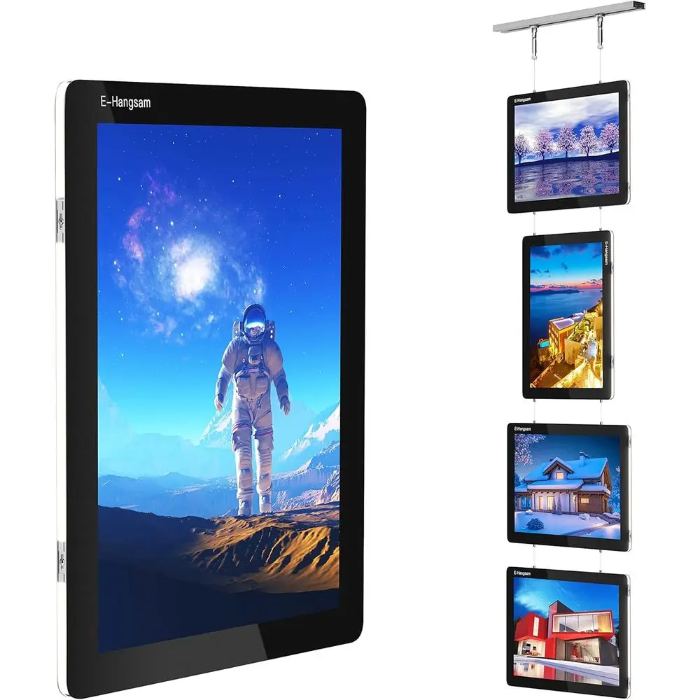 

Двусторонний рекламный стенд E-Hangsam A4 для витрин с LED-подсветкой – световой короб для офиса, магазина