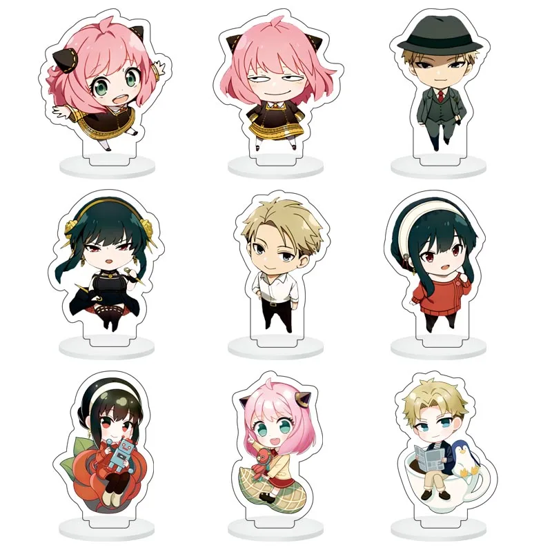 9Pcs/Lot Anime Figure Acrylic Stands Cute Cartoon Model Plate Decoration Decor Collection Props For Friends Accessories Gift