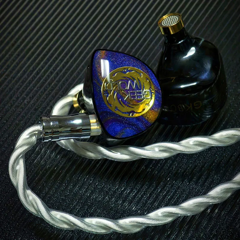 سماعات أذن GEEK WOLD GK300PRO 12 سائقًا في الأذن 8BA+2Piezo+1Planar+1DD Hybrid HiFi IEM، سماعات أذن كابل قابلة للفصل للموسيقى/الألعاب