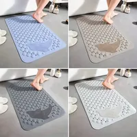 1pc Non Slip Shower Mat Rectangle Bath Mat with Suction Cups, Drain Holes, 35x70cm Dolphin Bathroom Tub Mats Machine Washable