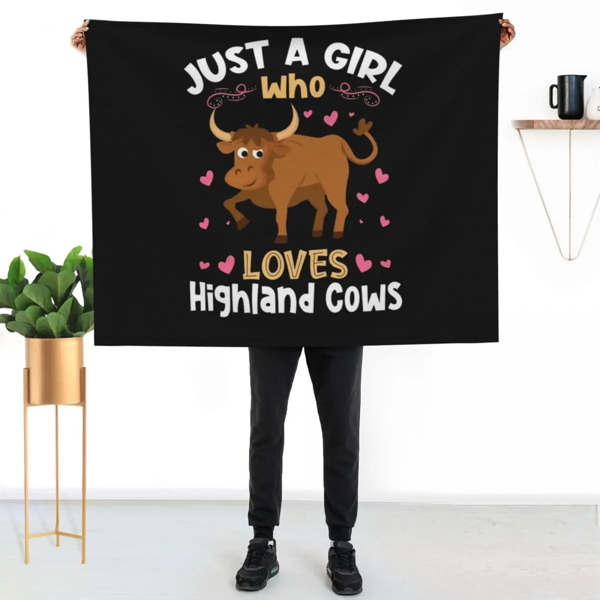 Just a Girl who Loves Highland Cows Throw Blanket Thermal Thins wednesday Multi-Purpose Plush Blankets
