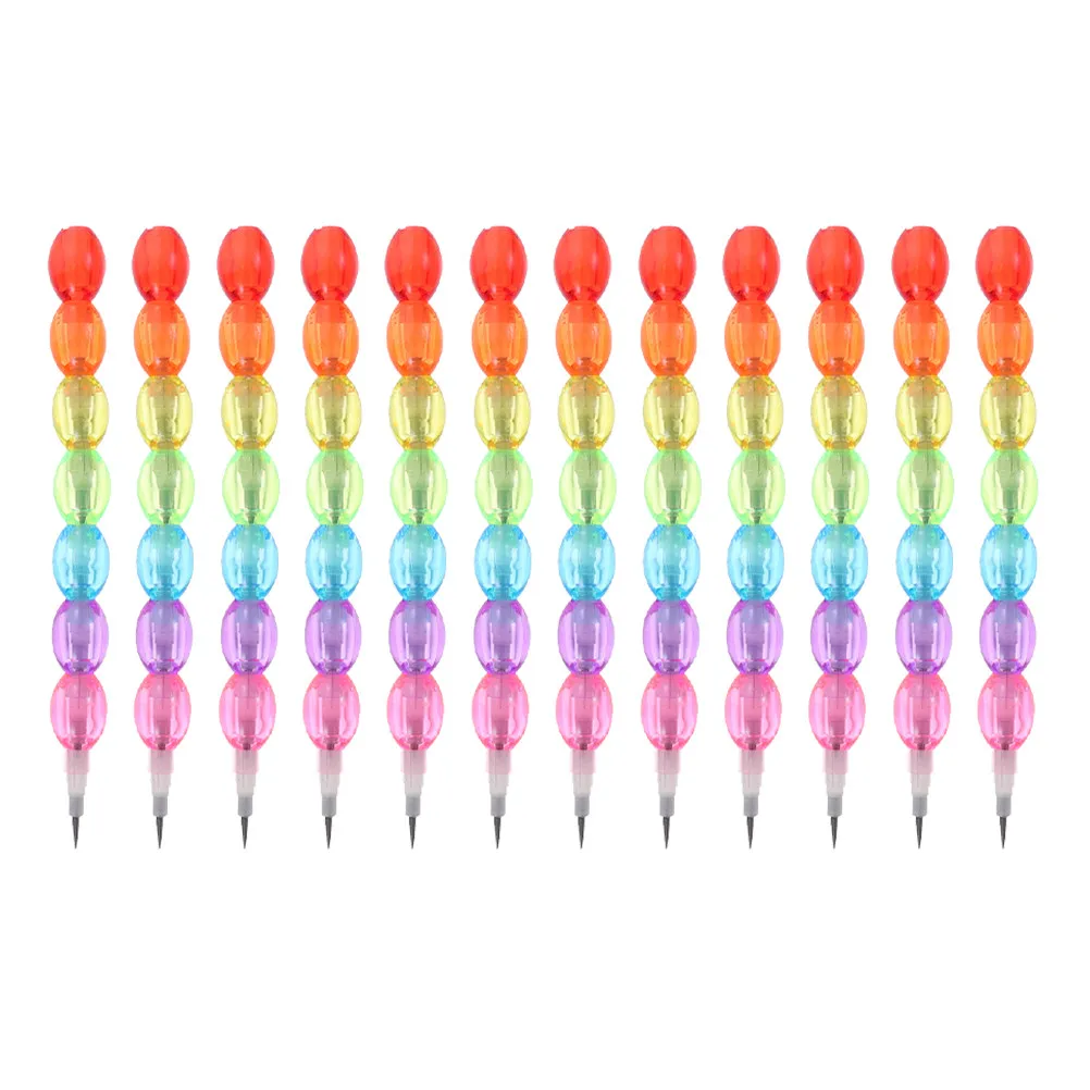 

12Pcs Stackable Colored Pencils for Creative Colorful Writing Pencils Students Cute Novelty Party Favors Pencil Decorations