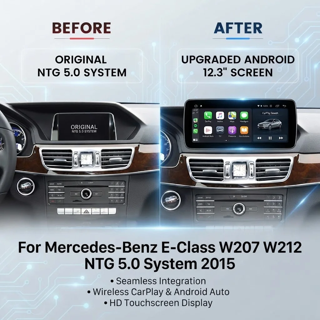 FOR Mercedes-Benz E-Class W212 W207 2015 NTG5.0 10.25 Inch Car Navigation Bluetooth Smart Multimedia Player Touch Screen
