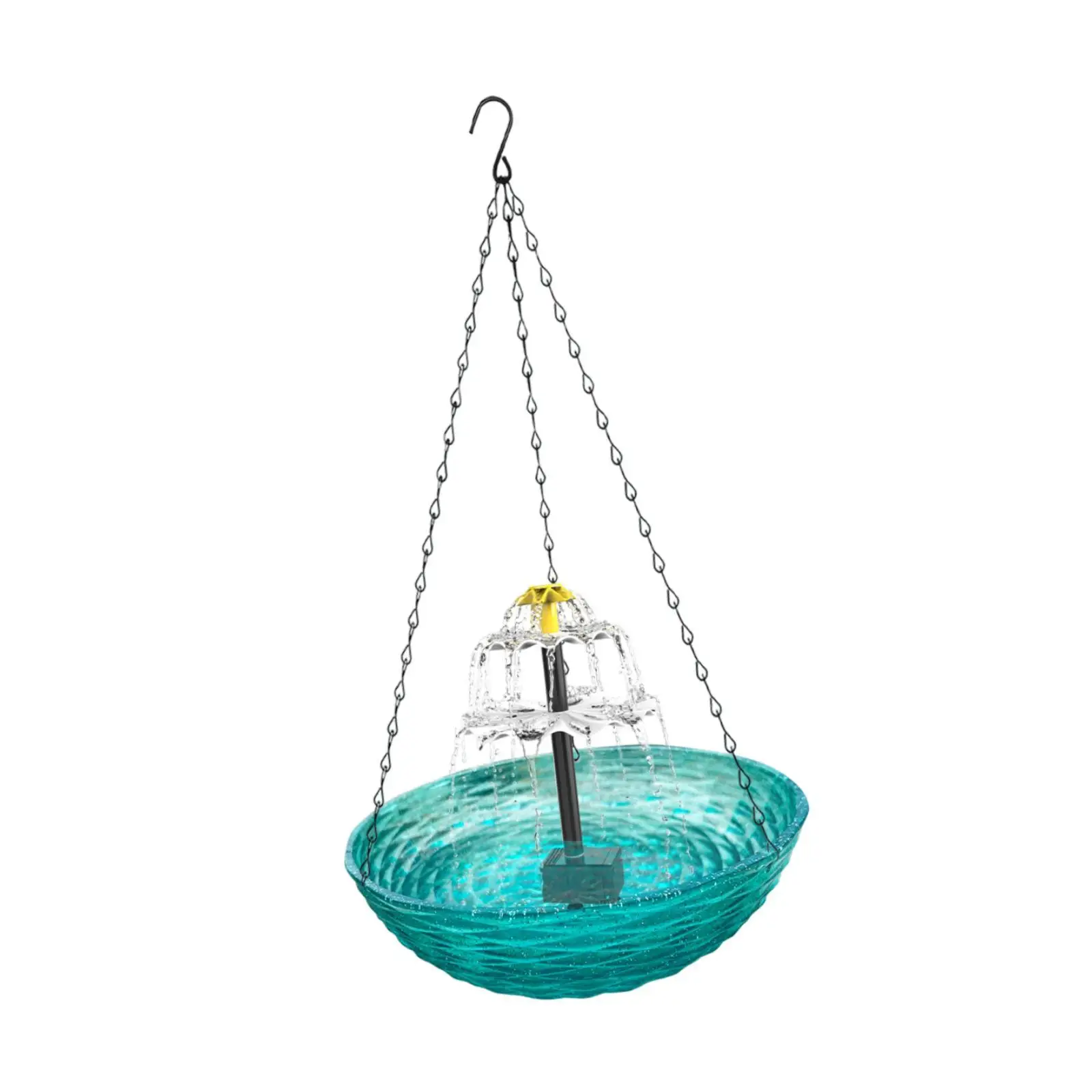 Outdoor Birdbath Solar Water Feature PP Hanging Garden Bowl Easy Clean Decor for Balcony Patio Yard