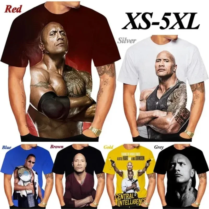 

Dwayne Johnson 3D Printed Men's T-shirt Unisex Casual Personality Harajuku Short-sleeved T-shirt Cosplay Men's Clothing Top