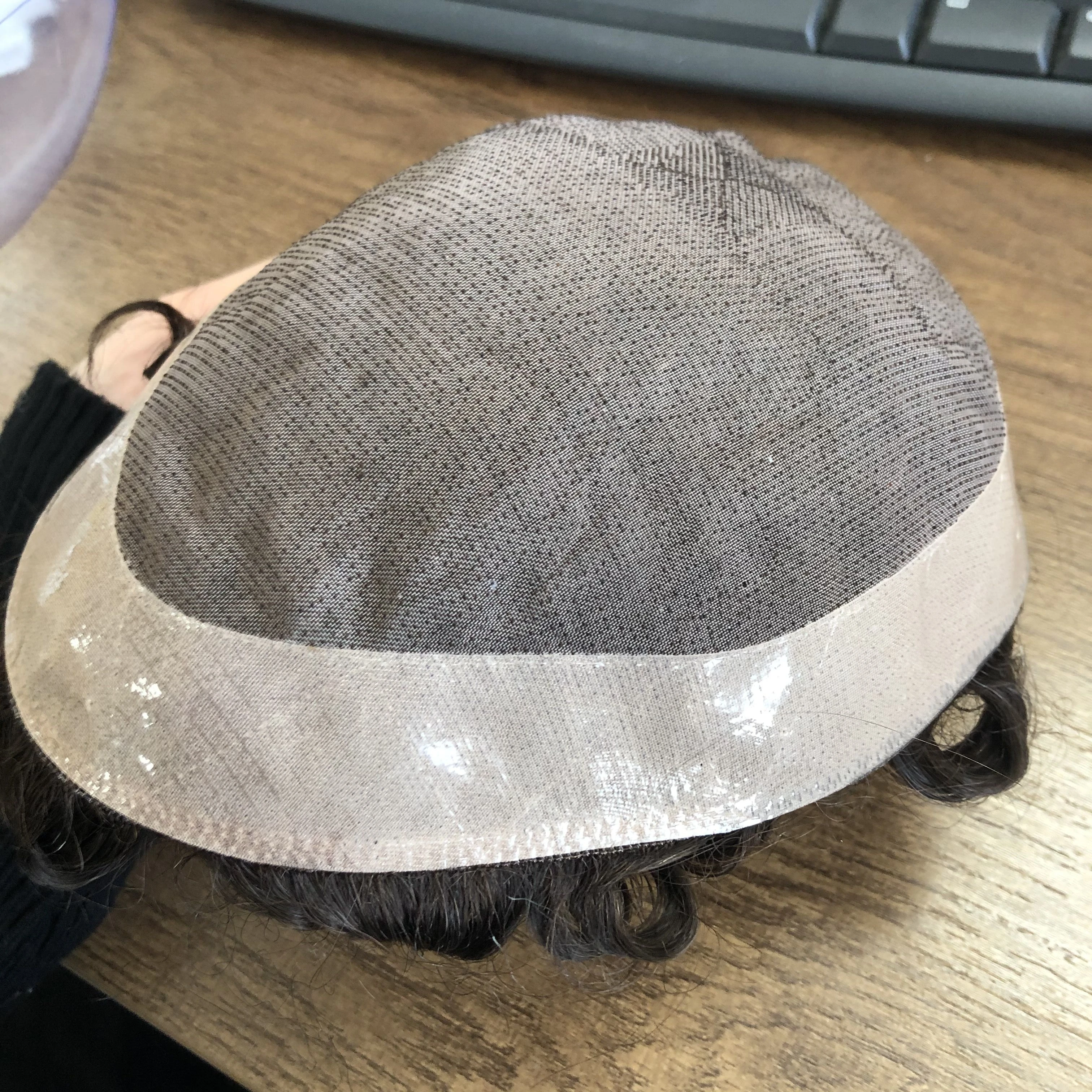 Super ทนทานเส้นผมธรรมชาติ Fine Mono ฐานผู้ชาย Toupee Black Man 15mm Curly Prosthesis Capillary 100% มนุษย์ผมวิกผมชายหน่วย