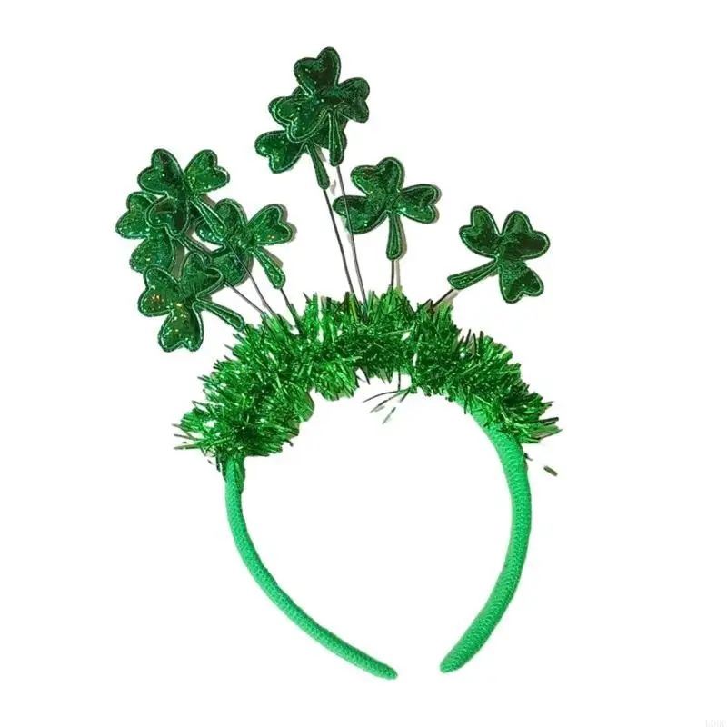 Tinsel Three Leaves Hairband Adult Teens Irish Holiday Christmas Party Headband Y166