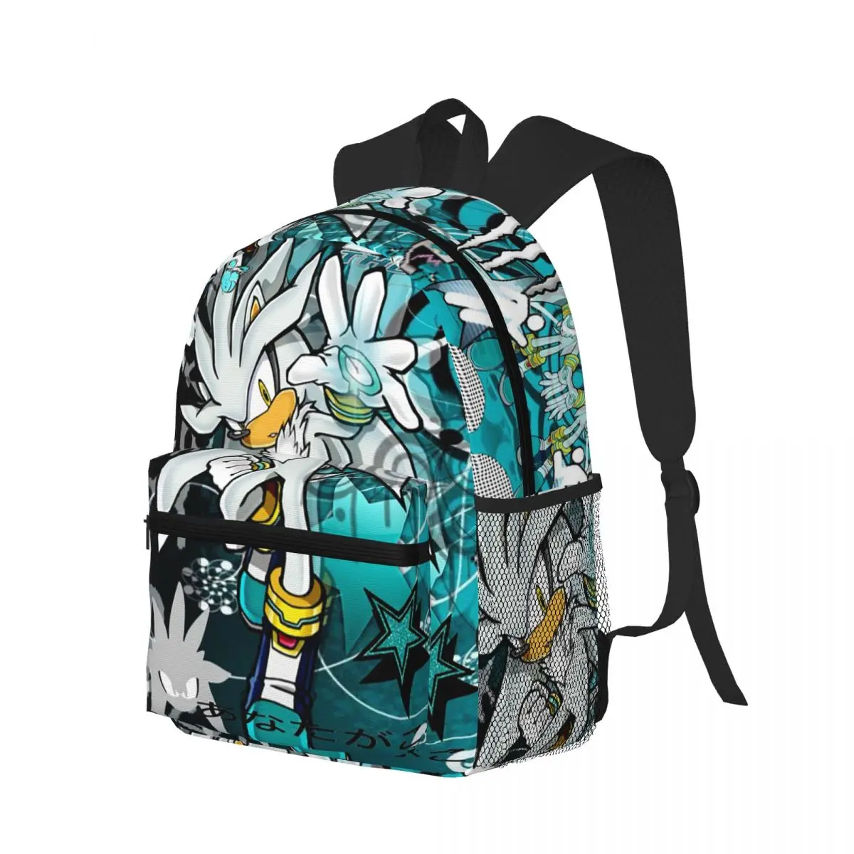 Mochila plateada The Hedgehog Sonic The Hedgehog para estudiantes, mochila escolar, mochila de viaje para senderismo, mochila para niños y niñas, bolsos de hombro