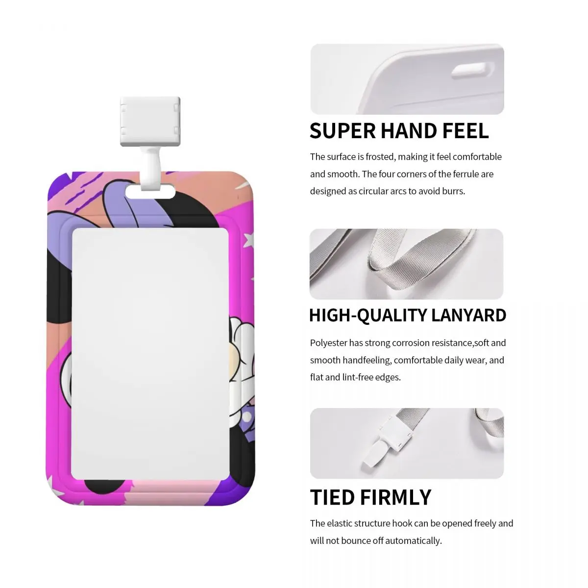 Custom Cartoon Mickey Mouse Minnie Card Badge Holder Card Holder Men Women Neck Strap ID Credential Holder For Nurse