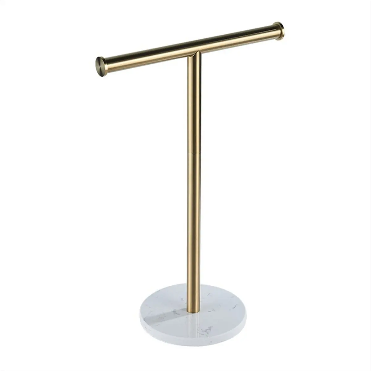 T-Shape Hand Towel Stand for Bathroom Countertop Tissue Rack Holder Marble + stainless steel T Shape Hand Towel Stand