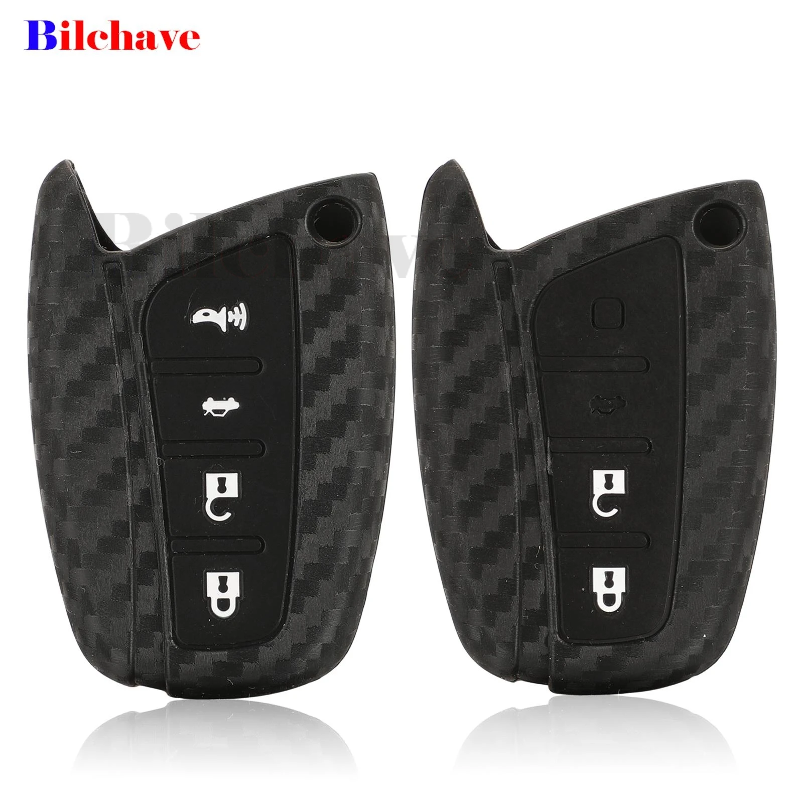 Jingyuqin 2/4 кнопочный карбоновый силиконовый чехол для ключа с дистанционным управлением защитный чехол для Hyundai Genesis Sedan Santa Fe Azera Equus