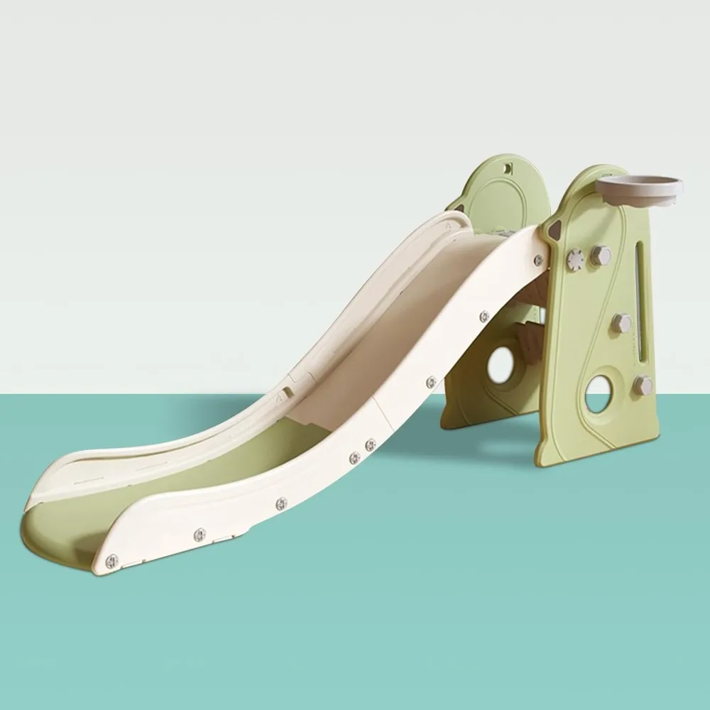 Corrediça infantil conversível 3 em 1 com cesta de basquete para jogos internos e externos