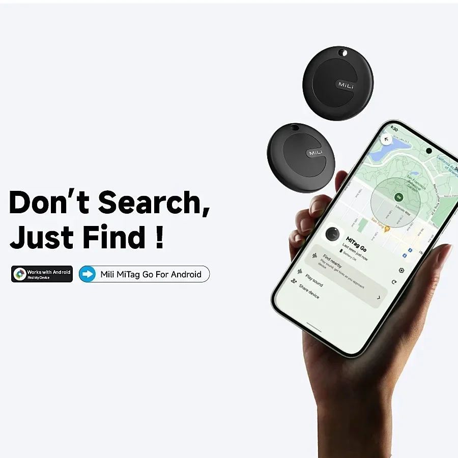 MiLi Smart Tracker Mitag Bluetooth Locator Anti-Lost Device Мобильные ключи для домашних животных Поиск для пожилых детей Работа с Android Find My Device