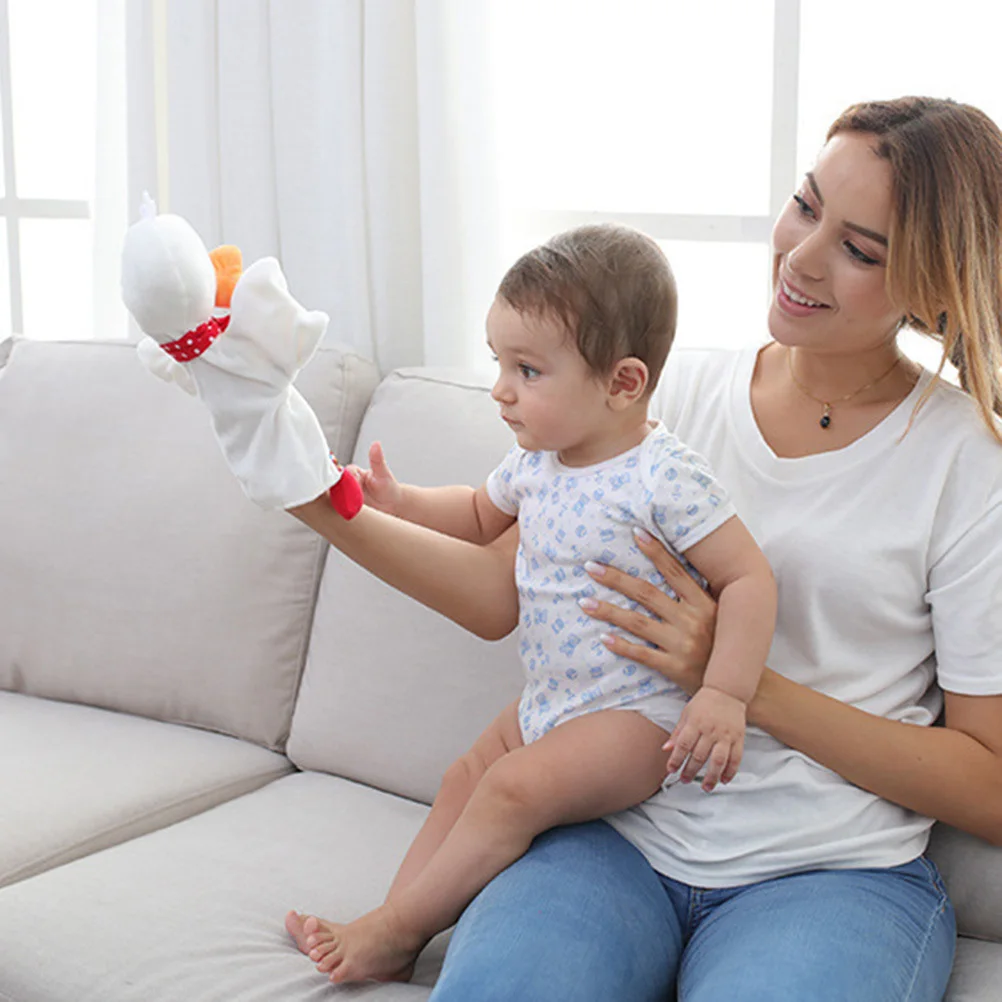 Burattino a mano per animali dei cartoni animati per bambini Velure di cristallo premium Confortevole per l'interazione genitore-figlio Divertimento narrazione educativa