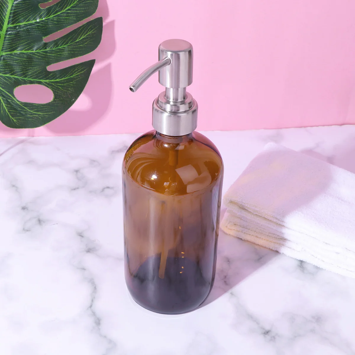 

Easy to Clean Shampoo Pump Dispenser Liquid Large Capacity Stainless Steel Bottle Body Wash