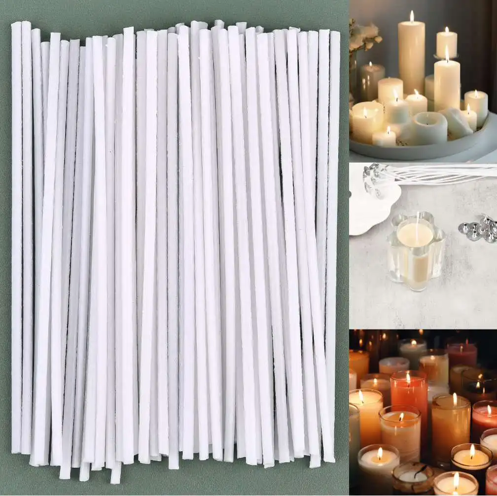 50/100pcs Candle Wicks Smokeless Wax Pure Cotton Core For DIY Candle Making Pre-Waxed Wicks Party Supplies