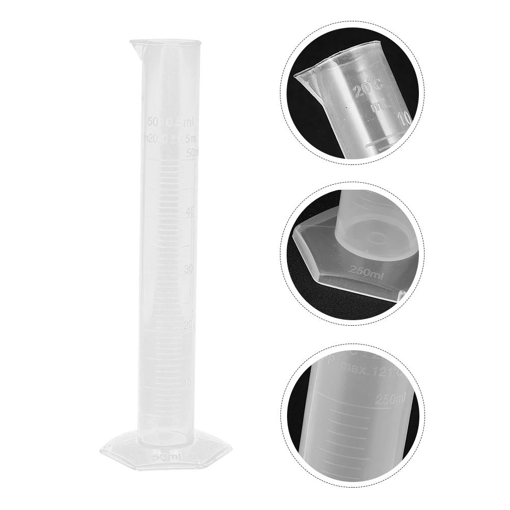 50ml Graduated Cylinder Measuring Cups Professional Plastic Accurate Scale Science Experiment Tools