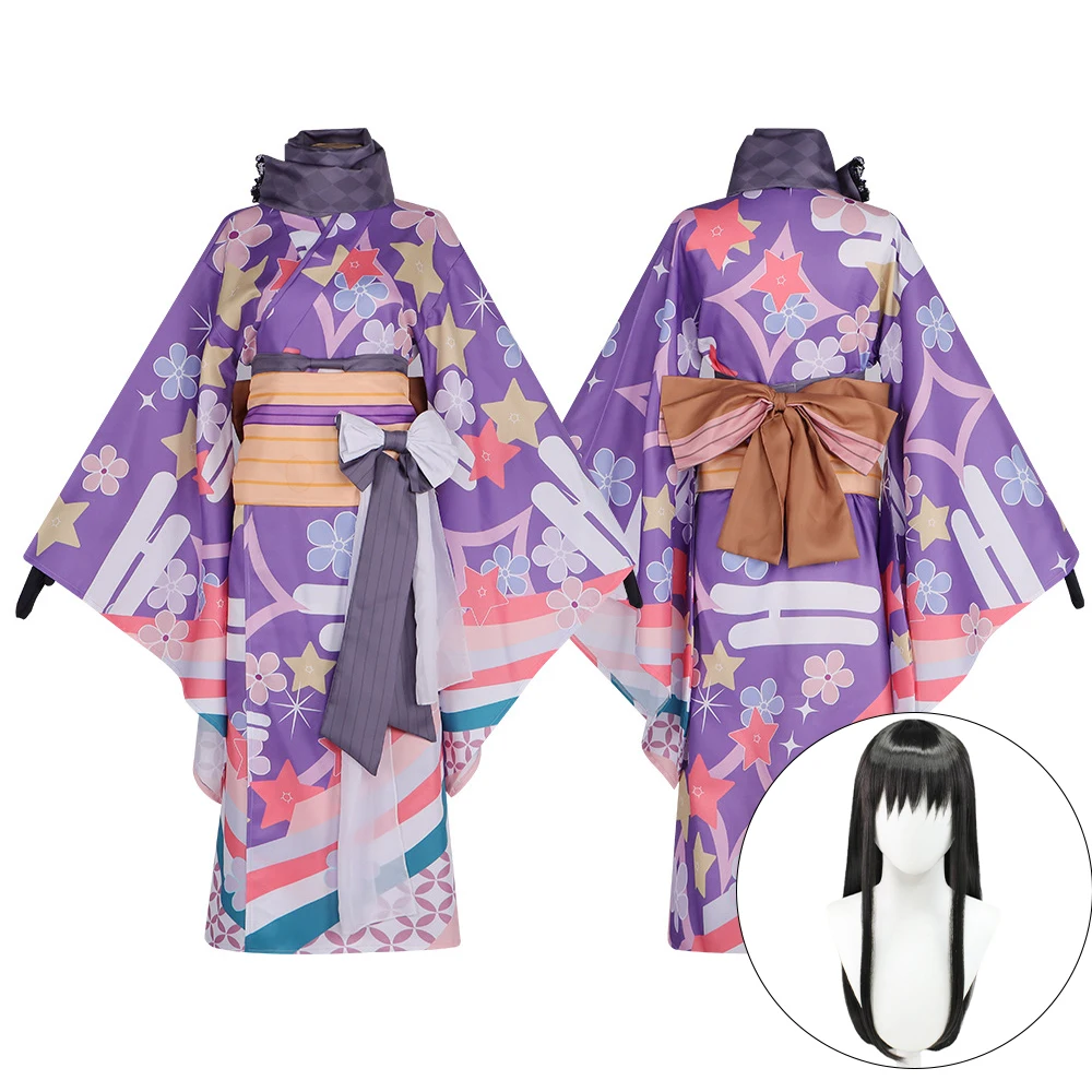 

Anime Akemi Homura Cosplay Costume Sets Purple Kimono Uniform Suits for Women Outfit Halloween Carnival Party Clothes Roleplay