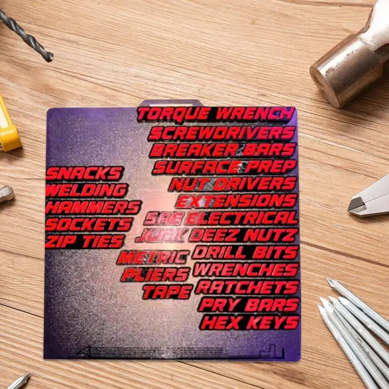 Tool Box Labels Tool Box Organizer Sticker Multifunctional 3D Toolbox Decals For Shop Garage Drawer Locker Shelf Cabinet