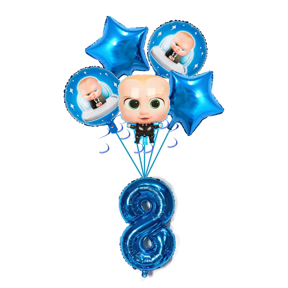 Boss Baby Cartoon Geburtstagsparty Dekorationen Hintergrundbanner Teller Becher Servietten Tischdecke Ballons Jungen Mädchen Party Babyparty – Detail 40
