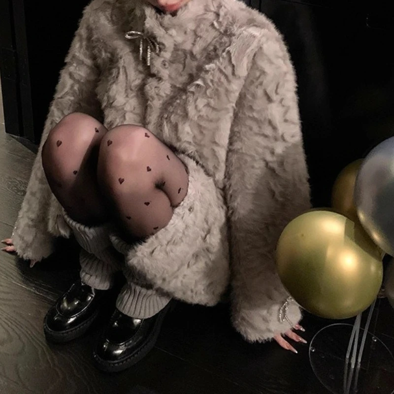 Stand-up Collar Dyed Pointed Fur Jacket Women's Thickened Warm Coat Versatile in Autumn and Winter