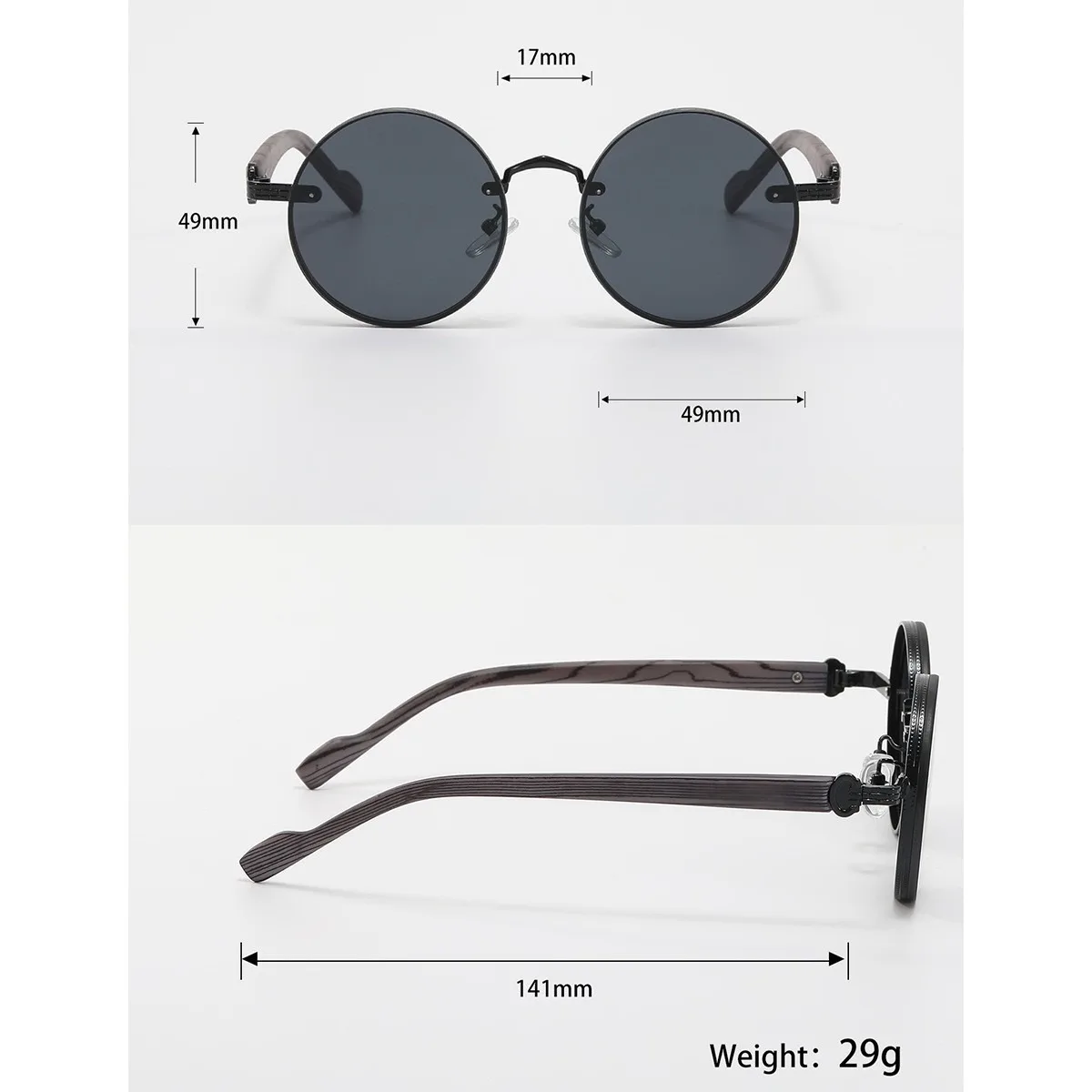 2025 Modische Neue Retro Runde Metallrahmen Punk-Sonnenbrille, Vielseitige Personalisierte Herren-Sonnenbrille – Detail 9