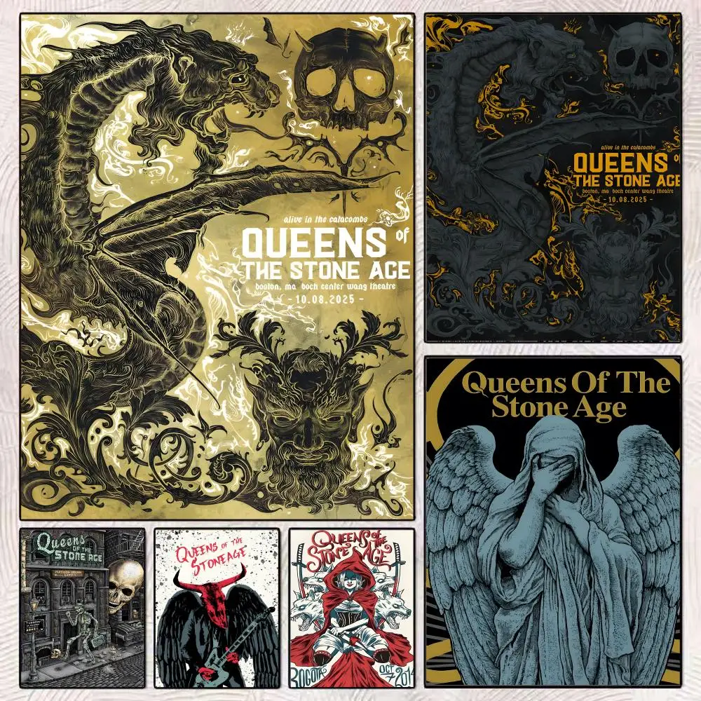 Band Q-Queens Of The Stone Age Poster Durable Painting Canvas Poster Wall Hanging Home Interior Decoration Art Mural Gift