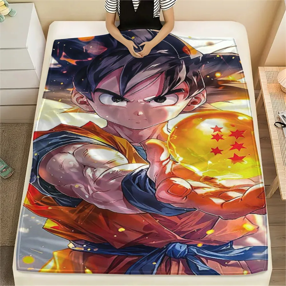 Goku Portable Warm Print Blanket, Flannel Blanket Applicable to Home Rest, Outdoor Picnic and Travel Activity.-TING
