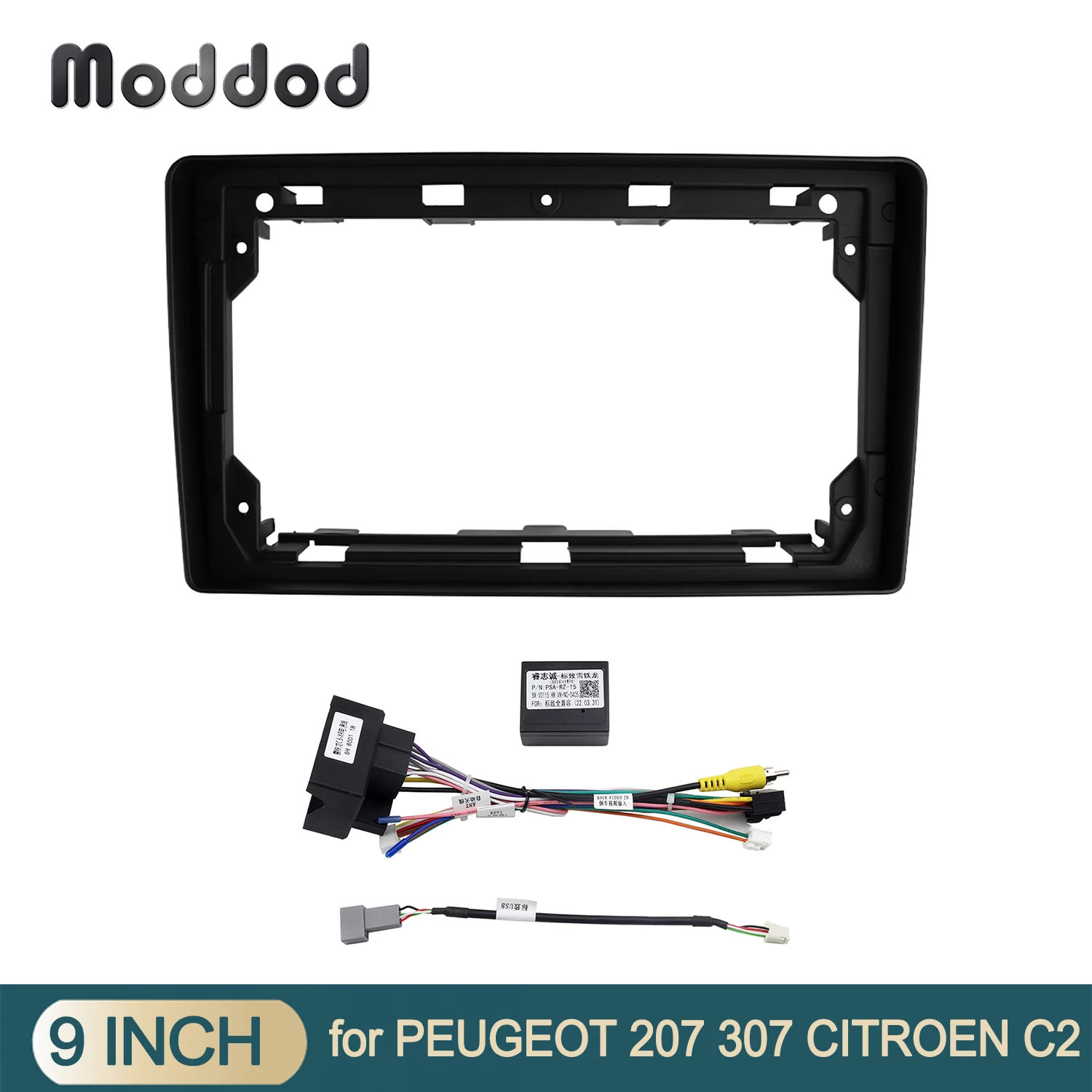 9 Inch Radio Fascia Fit for 2001-2008 PEUGEOT 207 307 CITROEN C2 C3 Stereo Panel GPS Frame Dash Mount Kit Bezel Car Accessori