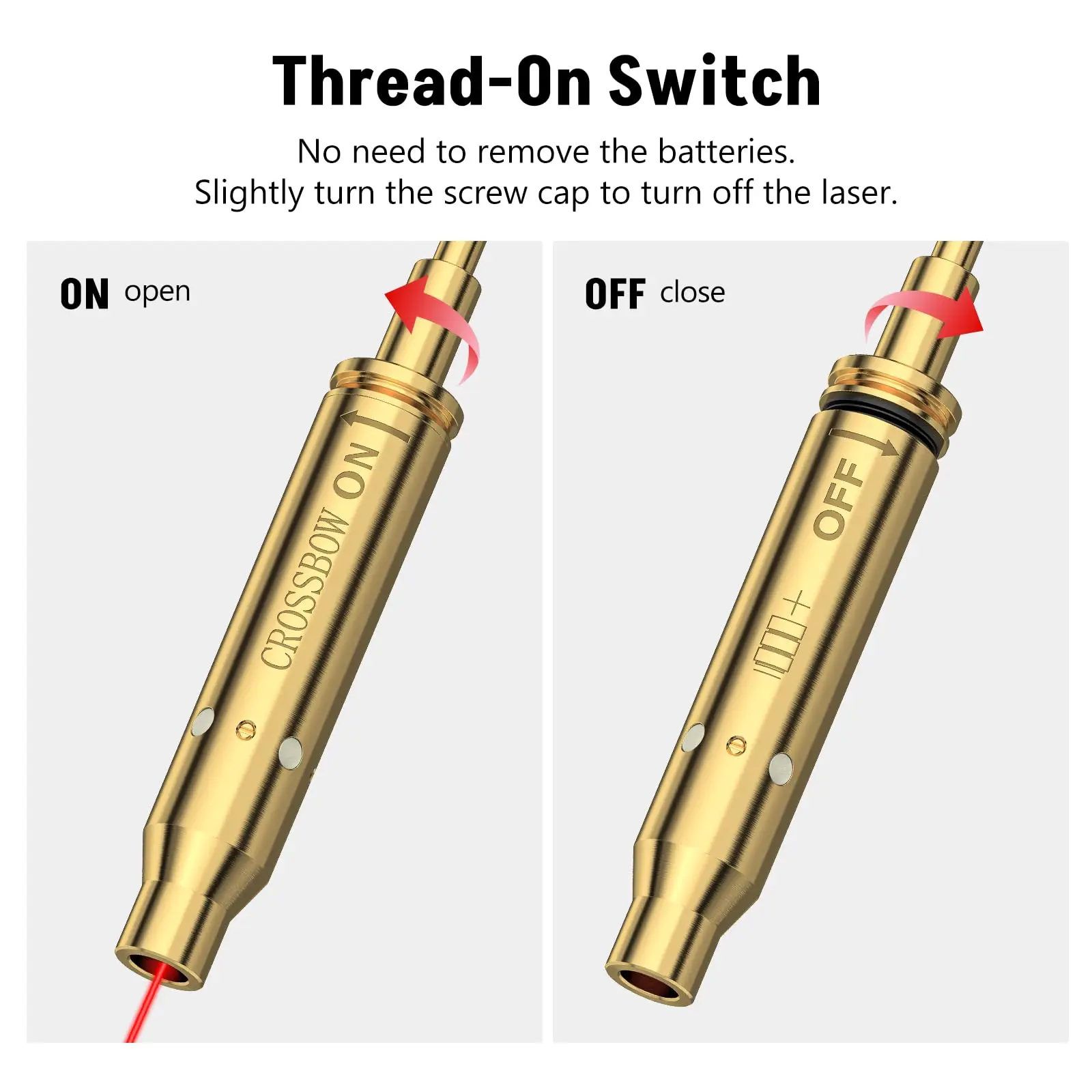 MidTen Crossbow Laser Bore Sight with On Off Switch Red Bow Archery Tool Site Boresighter Sighting with Extra Batteries