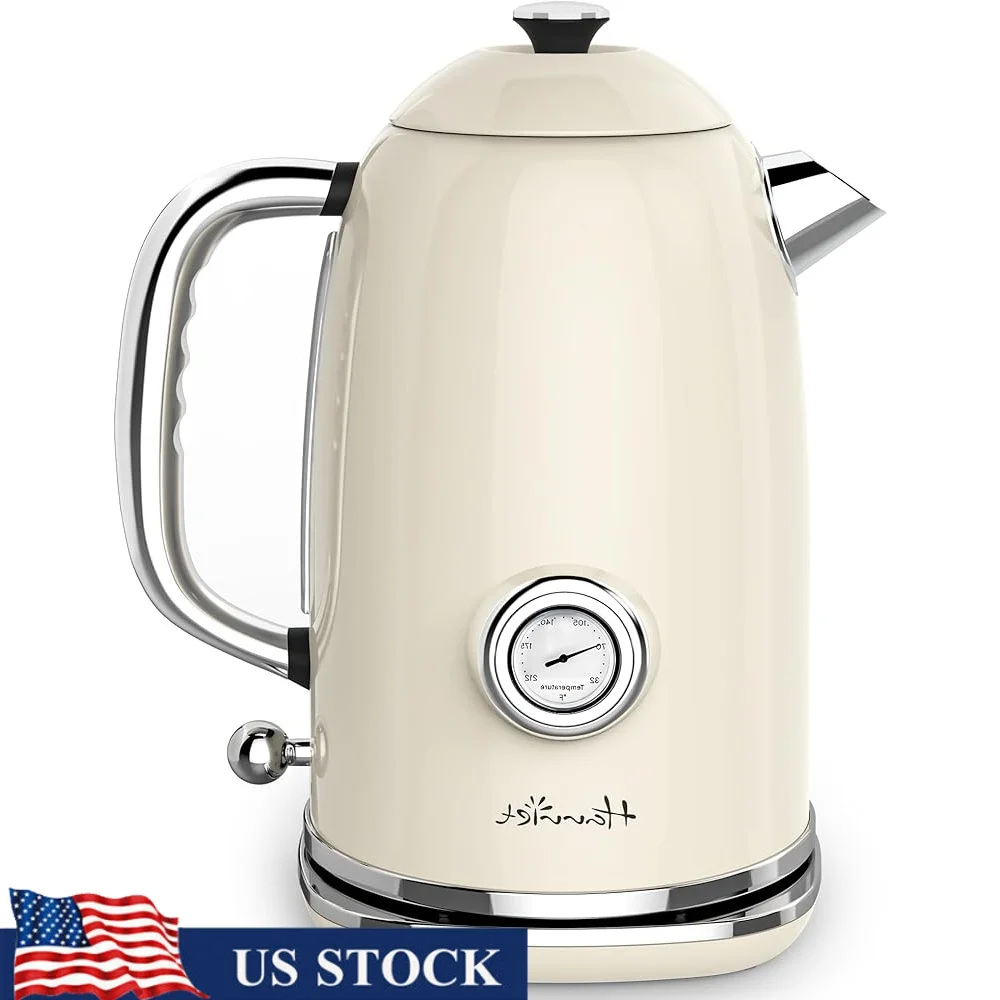 

Electric Kettle 1.8L 1500W Stainless Steel Water Boiler with Thermometer Auto Shut-Off and Boil-Dry Protection 360 Degree Base