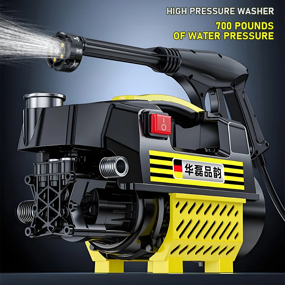 Lavaggio auto per uso domestico 220V Macchina per la pulizia dell'auto elettrica Pompa per lavaggio auto ad alta pressione ad alta potenza Macchina per lavaggio auto domestica con pistola ad acqua