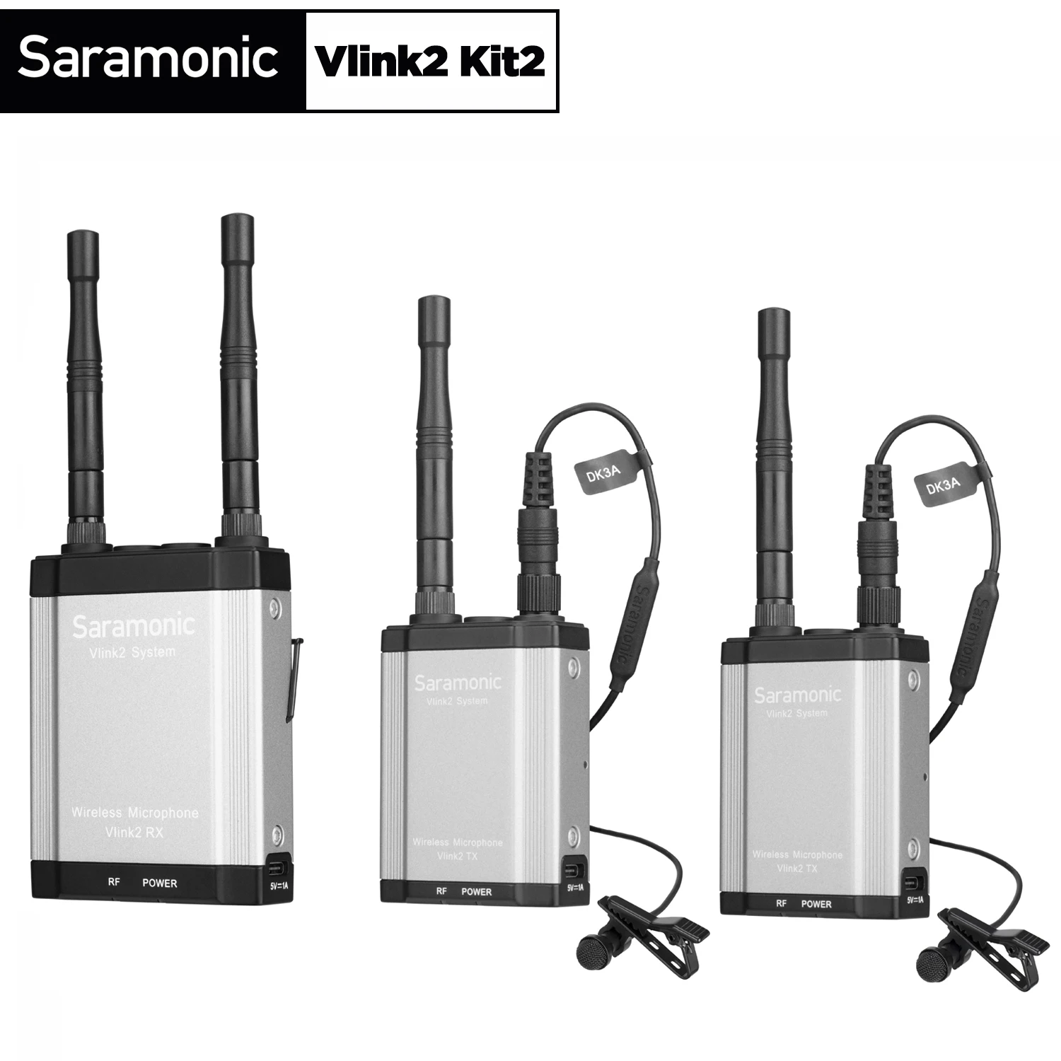 

Saramonic Vlink2 Kit2 Professional Wireless Lavalier Lapel Microphone for iPhone Android Camera News Broadcast Youtube Interview